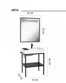 Arya Ayna 65 cm Siyah thumbnail 2