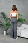 IŞŞIL 12283-Fitilli Örme Palazzo Triko Pantolon thumbnail 6