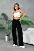IŞŞIL 12283-Fitilli Örme Palazzo Triko Pantolon thumbnail 2