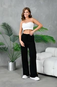IŞŞIL 12283-Fitilli Örme Palazzo Triko Pantolon thumbnail 3
