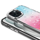 iPhone 15 Kılıf Simli Desenli Parlak Task Kapak thumbnail 4