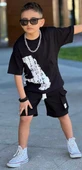 Cg Kids Kargo Cepli Şort Basic A Baskı Erkek Çocuk Alt Üst Takım thumbnail 2