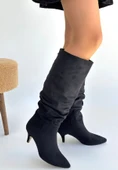 Zelya Siyah Süet Topuklu Çizme thumbnail 3