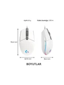 Logitech G102 910-005824 Beyaz Lightsync Optik Kablolu Oyuncu Mouse thumbnail 3