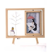 Ahşap Çerçeveli Çift Taraflı Işıklı Masaüstü Fotoğraf Çerçevesi (26.5x23.6 cm) thumbnail 2