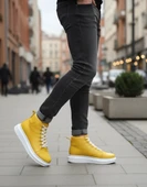 Bağcıklı Erkek Sneaker Bot SARI (BEYAZ TABAN) thumbnail 2