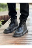 Bağcıklı Erkek Worker Bot Siyah thumbnail 1