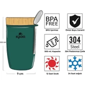 Igloo Bamboo Yemek Termosu 500ml-YEŞİL thumbnail 3