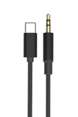 Jopus İphone Android Uyumlu Type-C To 3.5mm Aux Kablo Tak Çalıştır Aux Siyah 1 Metre thumbnail 2