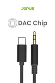 Jopus İphone Android Uyumlu Type-C To 3.5mm Aux Kablo Tak Çalıştır Aux Siyah 1 Metre thumbnail 4
