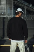 Kışlık Bisiklet Yaka Üç İplik Basic SweatShirt - Siyah thumbnail 2