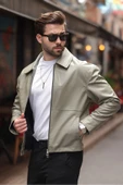 Basic Oversize Deri Ceket - Çift Fermuarlı İkonik Tasarım thumbnail 11