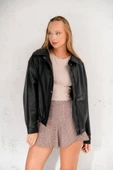 Oversize Siyah Deri Ceket - Trend Alarmı ???? thumbnail 5