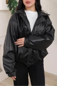 Oversize Vintage Bomber Deri Ceket thumbnail 3