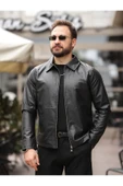 Yeni Sezon Basic Fermuarlı Deri Ceket thumbnail 1