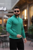 Slim Fit Fermuarlı Kazak thumbnail 10