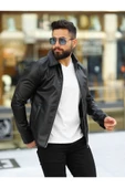 Erkek Slim Fit Deri Ceket thumbnail 1