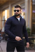 Slim Fit Fermuarlı Kazak thumbnail 2