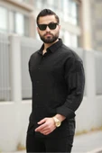 Oversize Keten Karışımlı Basic Salaş Gömlek thumbnail 1