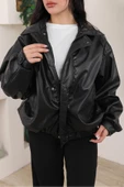 Oversize Vintage Bomber Deri Ceket thumbnail 1