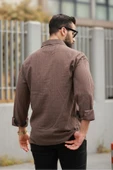 Oversize Keten Karışımlı Basic Salaş Gömlek thumbnail 10