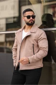 Slim Fit Biker Deri Ceket thumbnail 7
