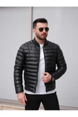 Slim Fit Deri Şişme Mont thumbnail 2