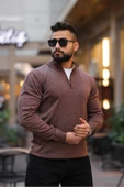 Slim Fit Fermuarlı Kazak thumbnail 5