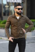 Erkek Slim Fit Deri Ceket thumbnail 9