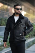 Biker Kürk Detaylı Kışlık Mont thumbnail 4