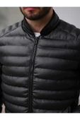 Slim Fit Deri Şişme Mont thumbnail 3