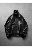 Vintage Bomber Oversize Deri Ceket thumbnail 1