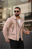 Slim Fit Biker Deri Ceket thumbnail 5