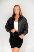 Oversize Basic Deri Ceket - Sokak Modasının Yeni İkonu thumbnail 11