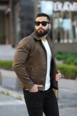 Erkek Slim Fit Deri Ceket thumbnail 8