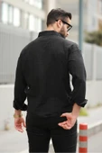 Oversize Keten Karışımlı Basic Salaş Gömlek thumbnail 2