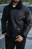 Biker Kürk Detaylı Kışlık Mont thumbnail 3