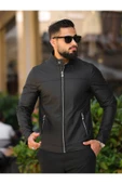 Slim Fit Deri Ceket thumbnail 2