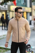 Premium Örme Triko Kol Dik Yaka Süet Ceket thumbnail 9
