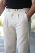 Tasarım İtalyan Model Keten Pantolon thumbnail 5