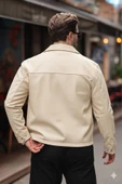 Basic Oversize Deri Ceket - Çift Fermuarlı İkonik Tasarım thumbnail 4