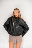 Oversize Siyah Deri Ceket - Trend Alarmı ???? thumbnail 2