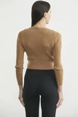 Fitilli Crop Triko Kazak - Karamel thumbnail 5