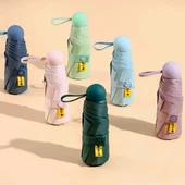 6 Telli Mini Cepboy Kapsullü Şemsiye -Yeşil thumbnail 5