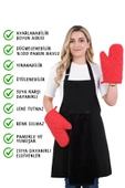 Star İki Eldivenli Set Ayar Askılı 4lü Mutfak Önlüğü Seti (2 ELDİVEN) thumbnail 8