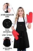Star İki Eldivenli Set Ayar Askılı 4lü Mutfak Önlüğü Seti (2 ELDİVEN) thumbnail 7