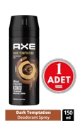 Axe Dark Temptation Erkek Sprey Deodorant 150 Ml (1 Adet) thumbnail 1