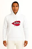 Kapüşonlu Dracula Vampire, Teeth Göğüs Tasarımlı Unisex Sweatshirt thumbnail 7
