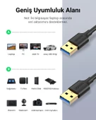 UGREEN USB-A 3.0 Data Kablosu 1 Metre, Siyah, 10370 thumbnail 3