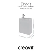 Elmas Lavabo Dolabı 45 cm Beyaz thumbnail 1